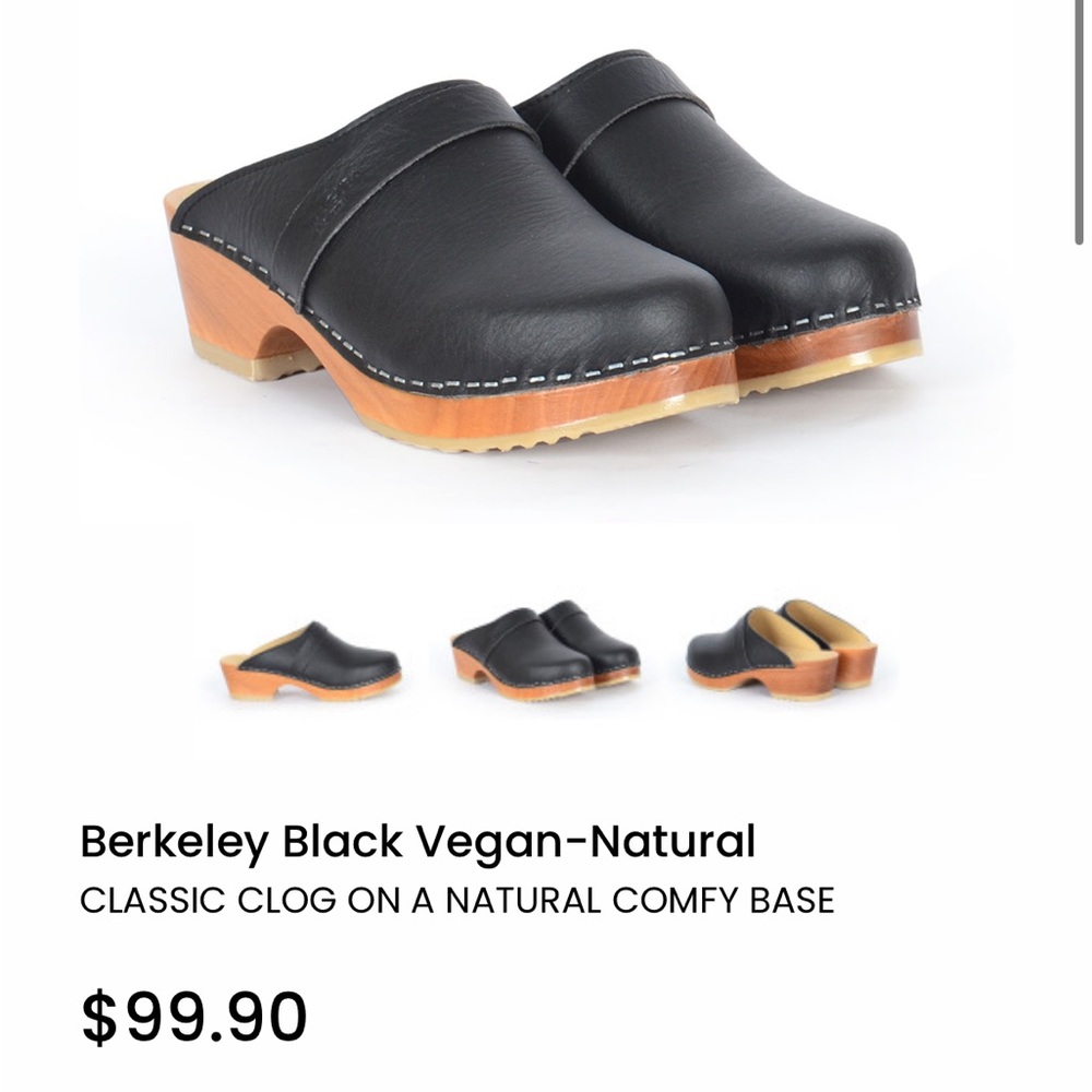 Maguba Swedish Wood Clogs. Vegan Leather.